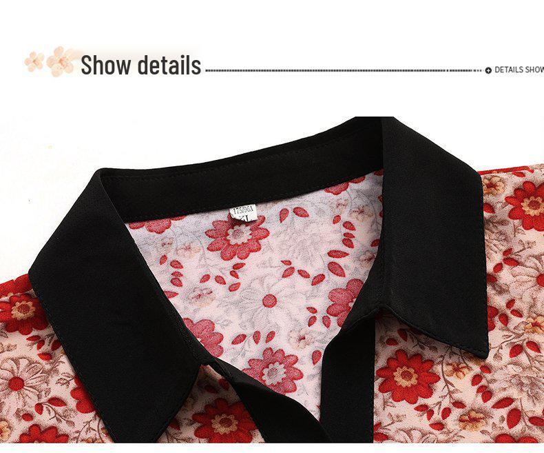 Elegant Summer Lapel Slimming Dress for Middle-aged and Elderly Women