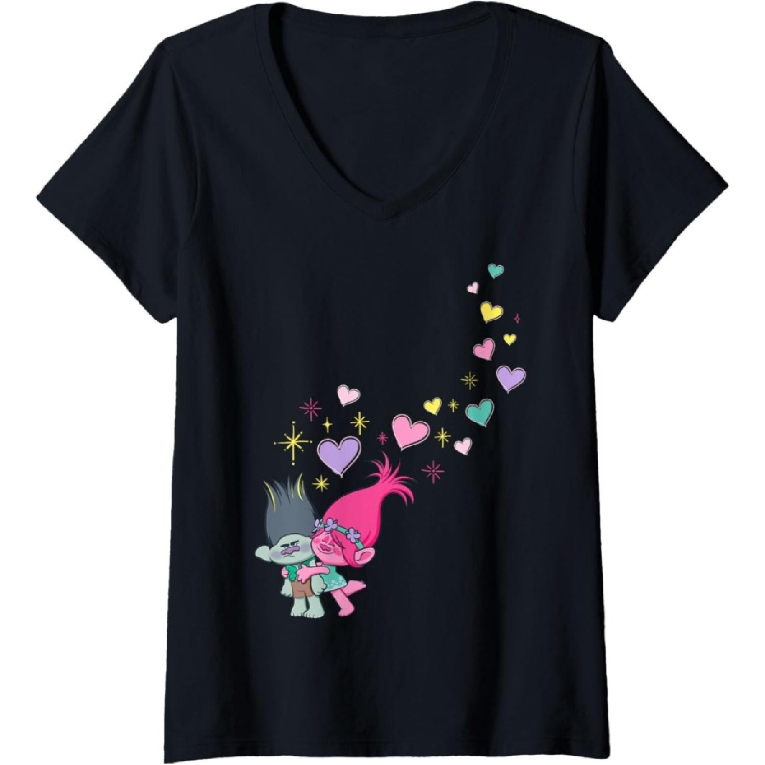 Womens DreamWorks Trolls Love V-Neck T-Shirt S