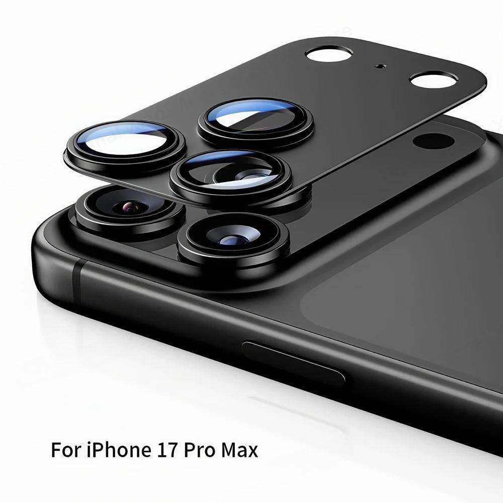 1 Set HD Metalen Ring Gehard Glas Lensbeschermer Film Voor IPhone 17 Air Pro Max Krasbestendig Achterste Camera Cover Telefoon Accessoires