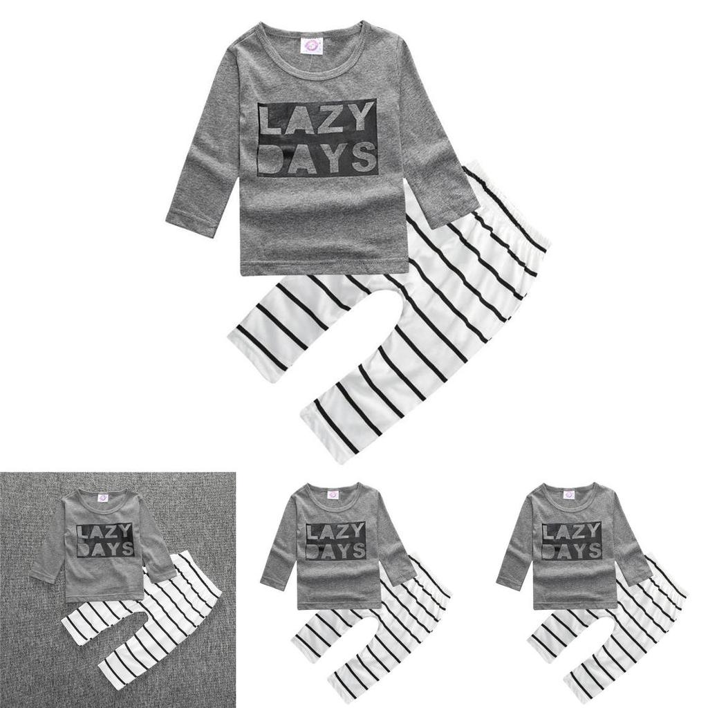 Stylish 2pcs Suit For Baby Kids Featuring Letter Printed Long Sleeve Shirt And Pants