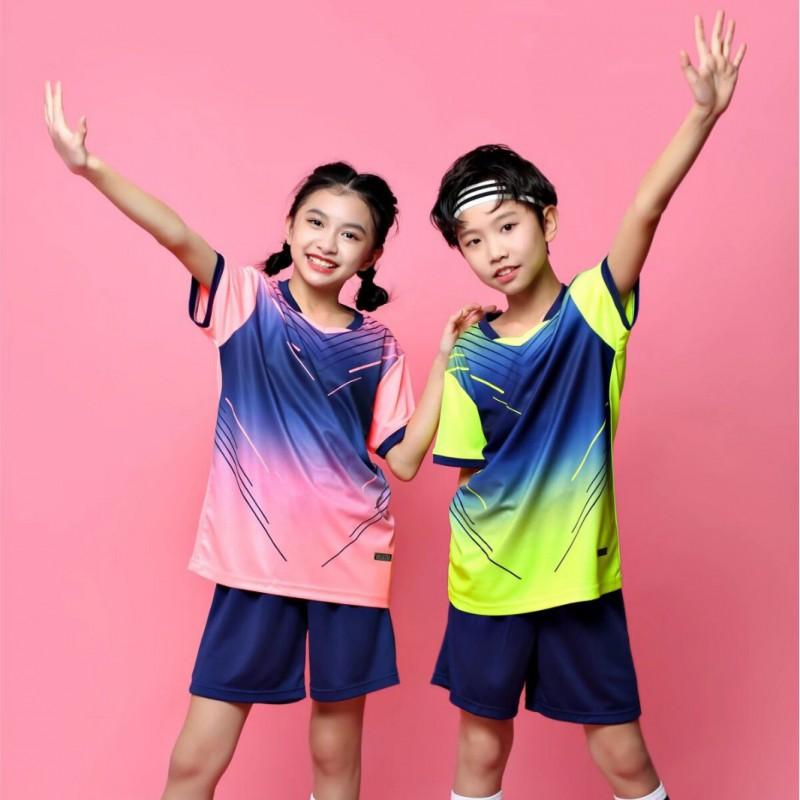 Kids Adult Quick-Dry Sports Training Set Badminton Football Table Tennis Breathable Synthetic Blend Uniform