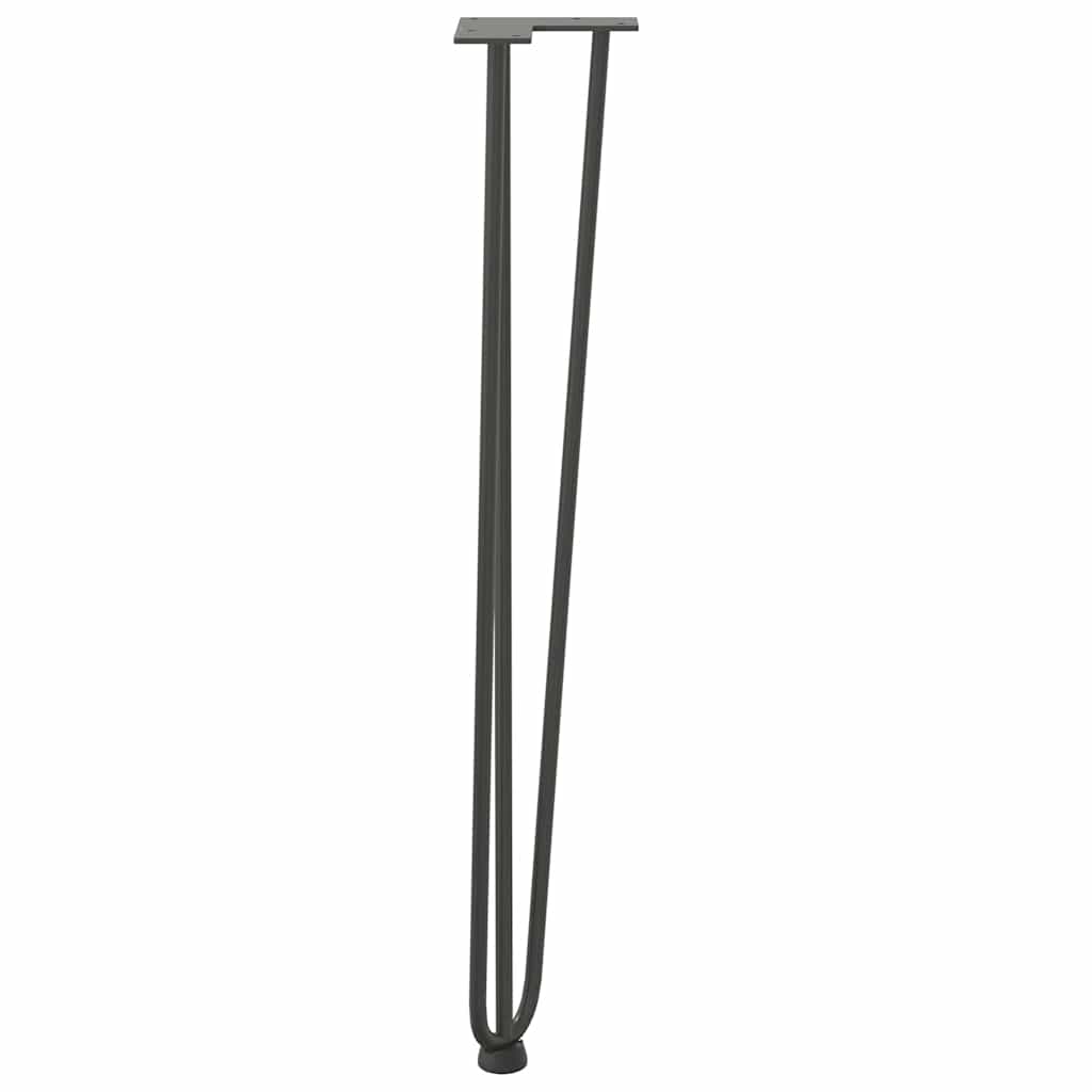 Vidaxl Nogi Do Stołu Hairpin, 4 Szt., Antracyt, 72 Cm, Lita Stal