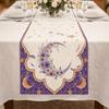 Floral Pattern Moon Star Table Runner Washable Eid Mubarak Table Runner  Home Decor