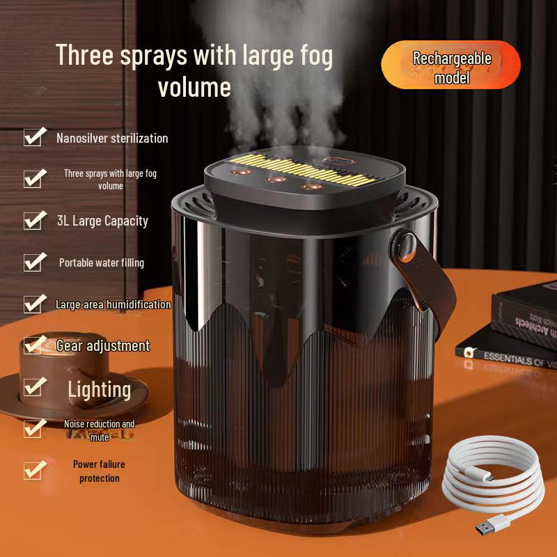 Large Capacity USB Aromatherapy Humidifier with LED Light for Bedroom & Desktop