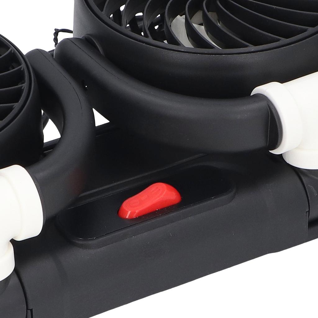 3 Heads Car Fan USB Speed Adjustable Foldable Portable Car Cooling Fan with Phone Holder for Vehicles Cars Trucks SUVs