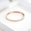 18K Gold-Plated Titanium Steel Diamond Bangle for Women & Men's Open Bracelet