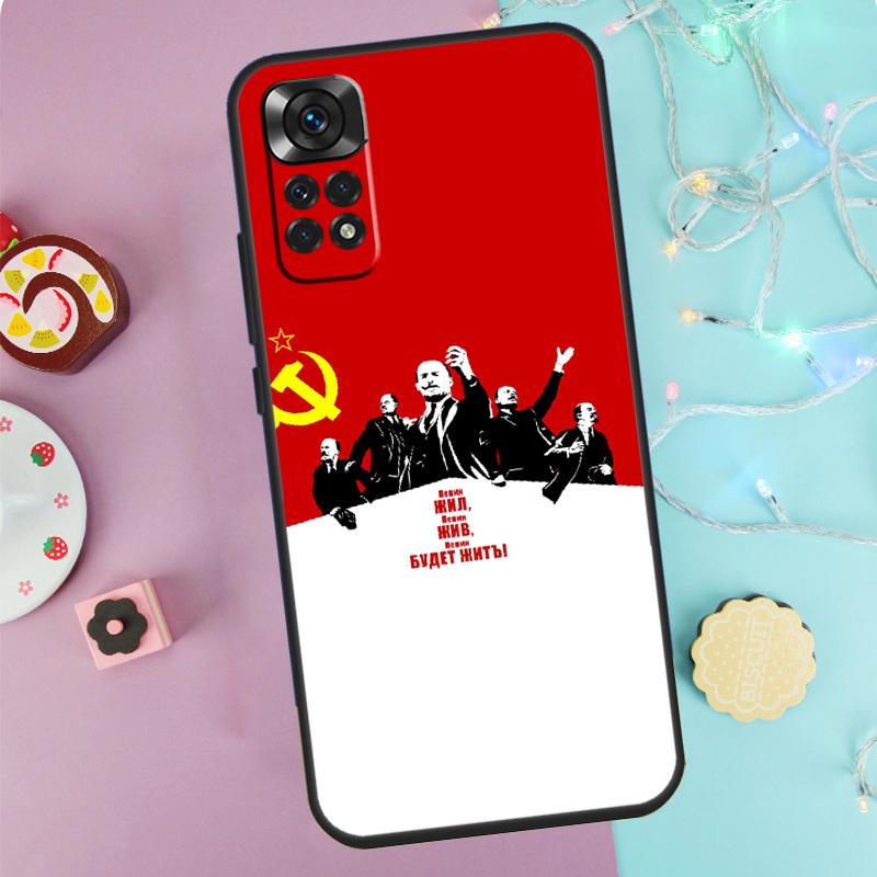 lenin Soviet Union flag Case For Xiaomi Redmi Note 14 13 12 11 10 9 Pro 9S 10S 11S 12S Redmi 10C 12C 13C 14C Cover
