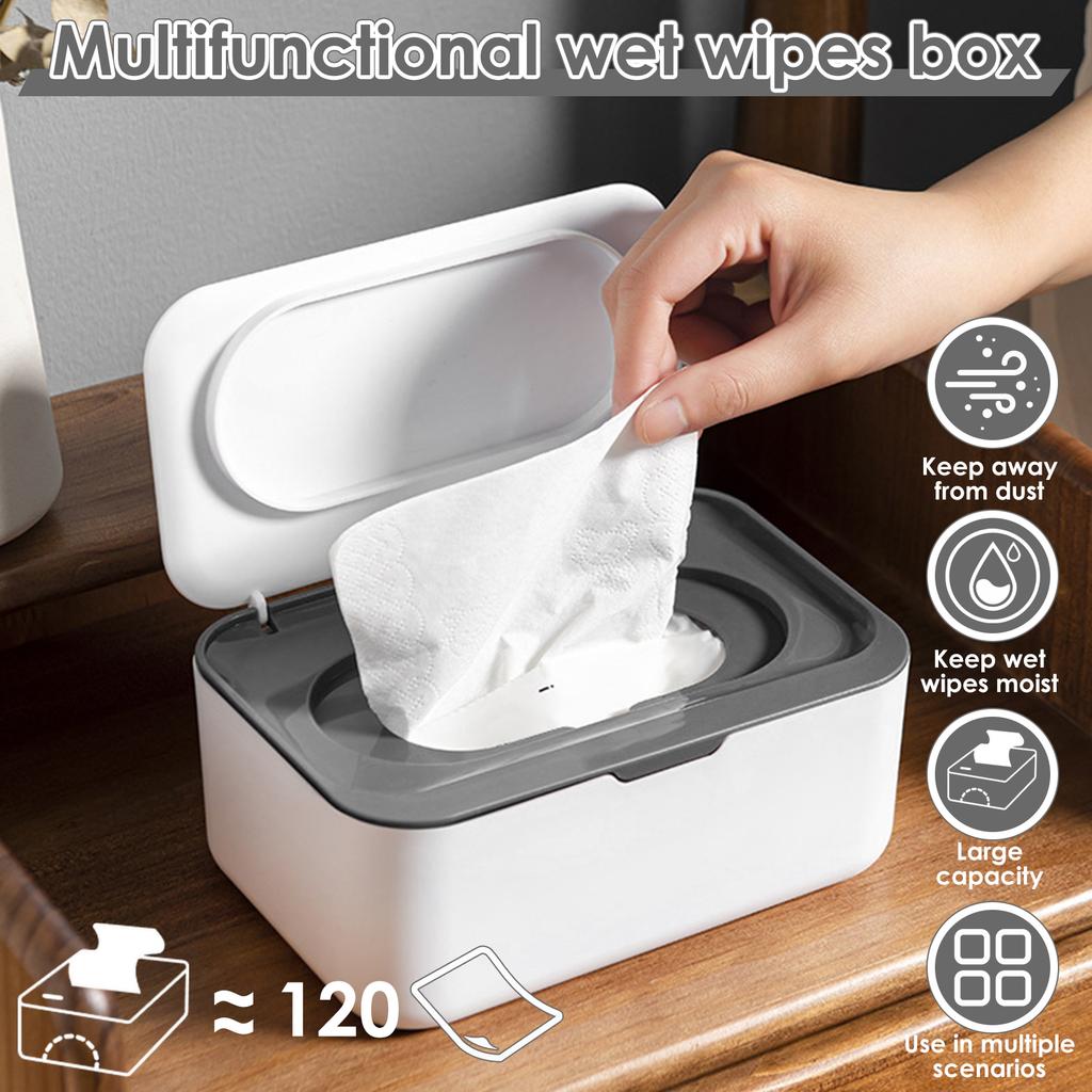 1/2Pc Wipes Dispenser Baby Wipe Holder with Lid Refillable Wet Tissue Container Dustproof Large Capacity Sealing Container Cases