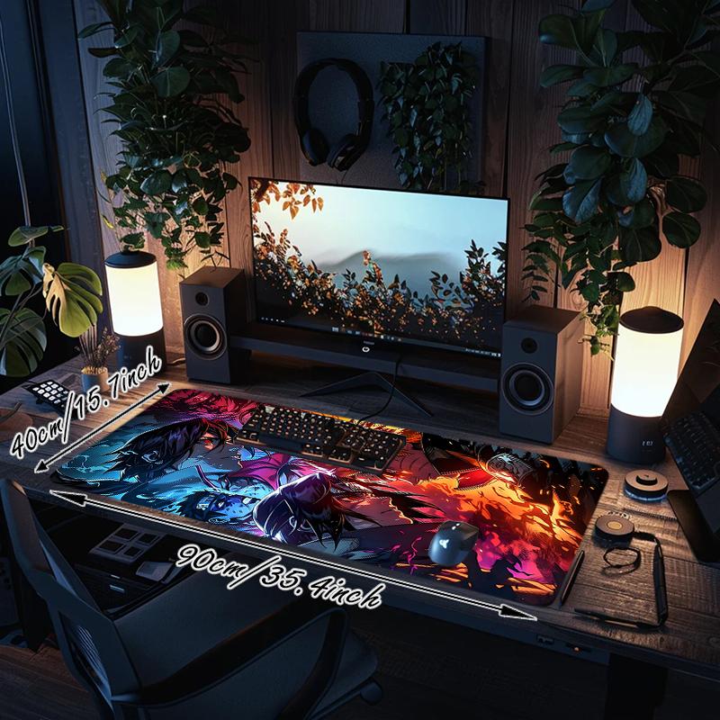 1Pc Powerful Anime Characters Gaming Mouse Pad Keyboard Desk Mat Non-slip Rubber Lock Edge Waterproof Computer Mousepad for Office Home Decor S1146