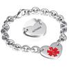 Stainless Steel Medical Logo Bracelet Women'S Titanium Heart Curb Chain O-Line Bracelet