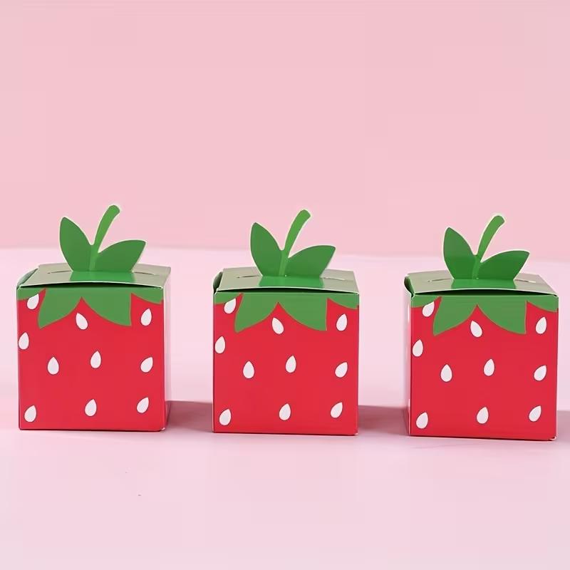 

WTEMPO Strawberry 3D Gift Boxes Universal Gift Packaging Boxes Wedding Strawberry Theme Party Valentine s Day Party Supplies DIY Foldable Paper Boxes 24pcs червоний