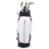 Mini Desktop  Golf Bag Pen Clock  Zinc Alloy PU Leather with Golf Pens Souvenir Set GiftBrown White