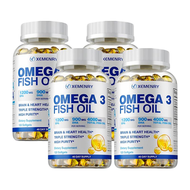 High-purity Omega-3 Fish Oil Capsules, Dietary Supplement, All-natural, Suitable for Both Men and Women.
