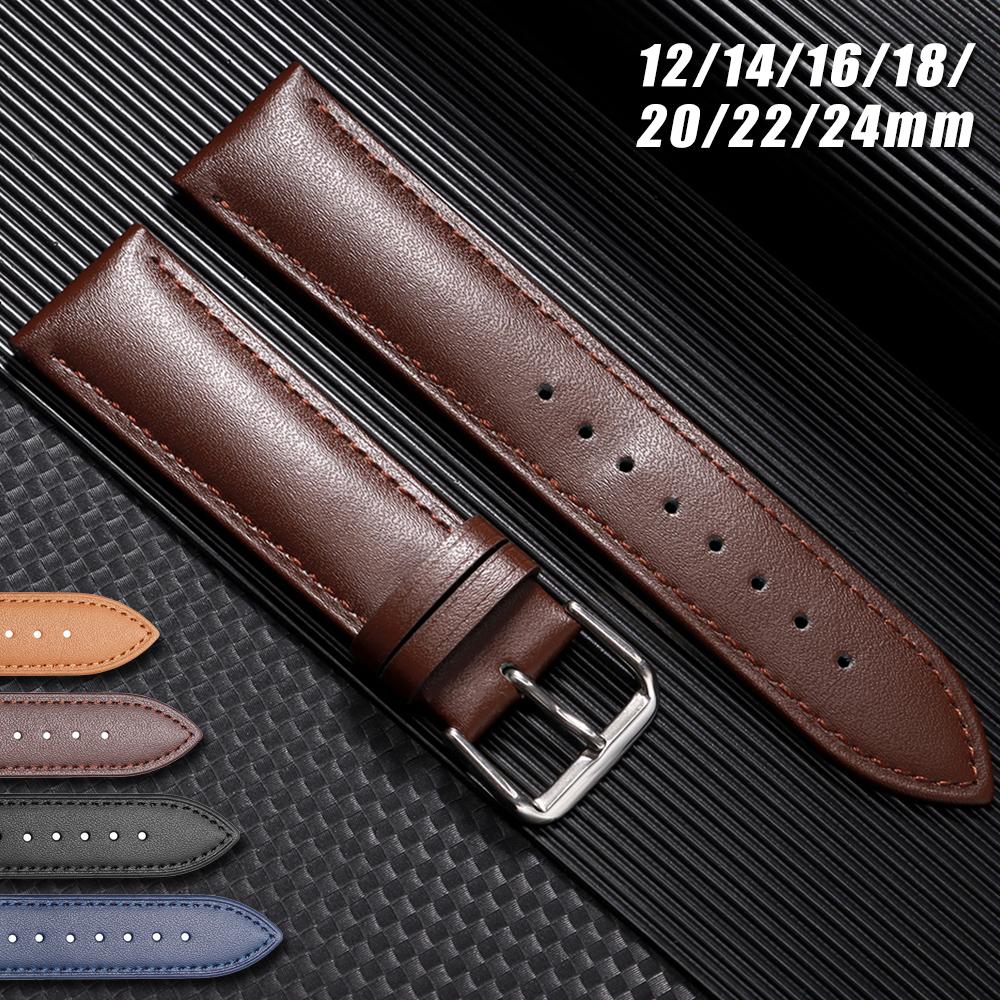 New Calfskin Leather Strap 12mm 14mm 16mm 18mm 20mm 22mm 24mm Bracelet for Samsung Watch4/5/6/7 40mm 44mm Classic Universal Band