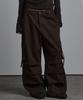 Aejeuyua Cargo Flap Cotton Pants Brown