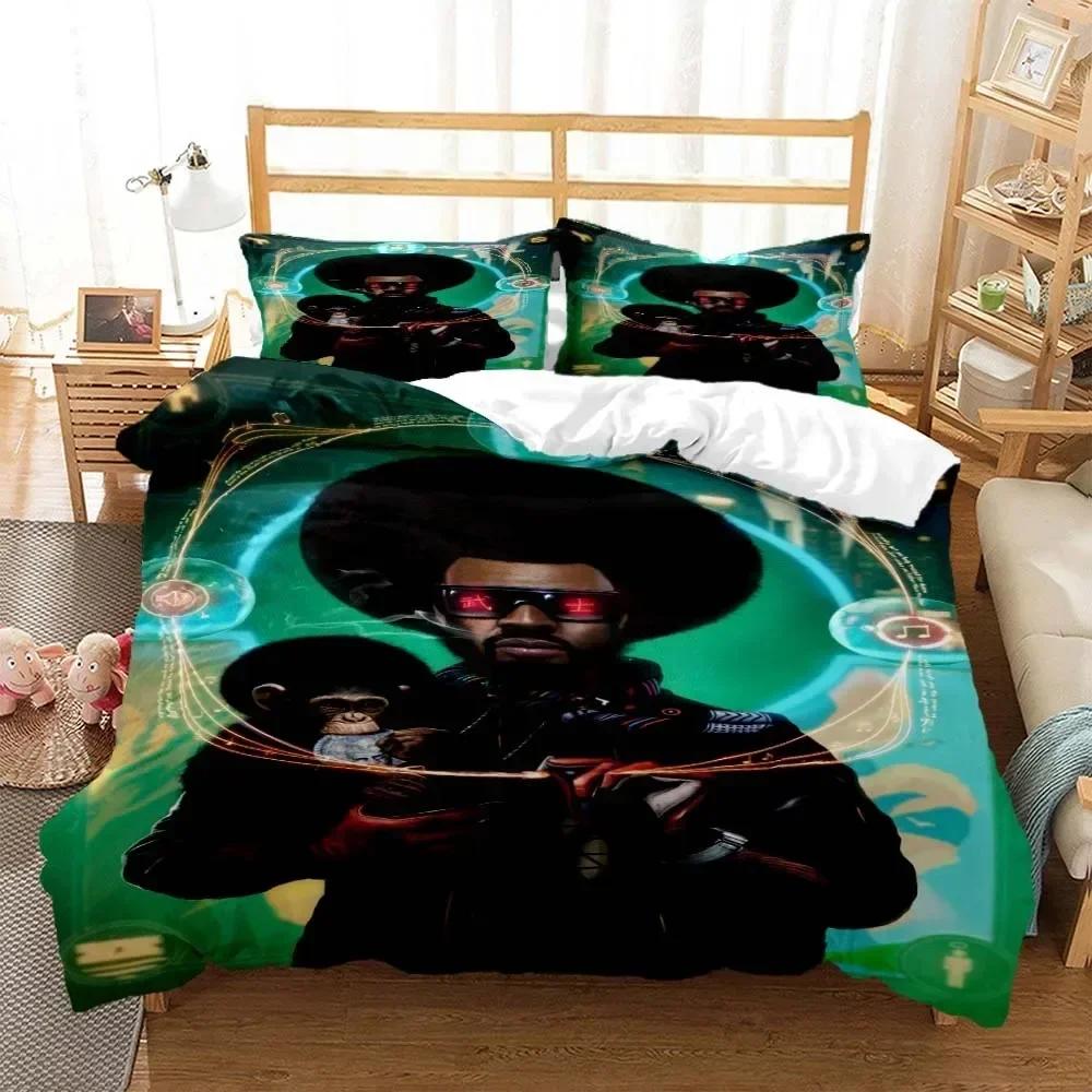 Hip Hop Rapper Bedding Set Printed With Pillowcase Duvet Cover Soft Queen King Size Bedclothes Home Personal Style