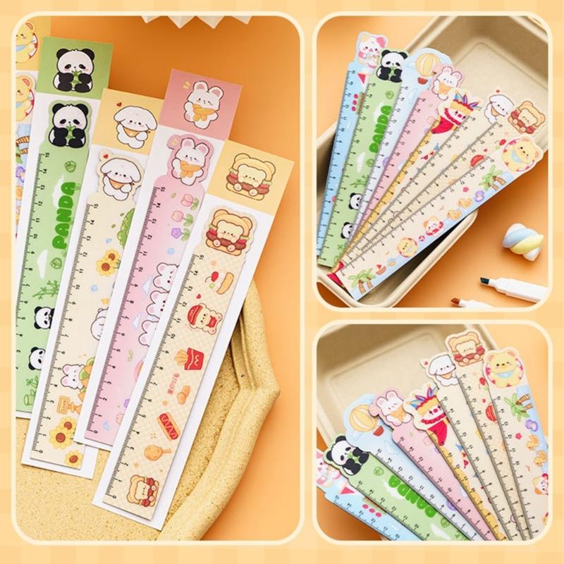 8Pcs Cartoon Magnetic Ruler Set Bendable Drawing Ruler Measuring Tool For Kid Student Art Craft Project Scrapbooking