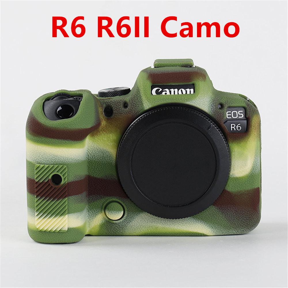 Litchi Pattern Soft Silicone Camera Body Case For Canon EOS 5D3 5D4 R50 R6 R6II R8 Rubber Cover Skin