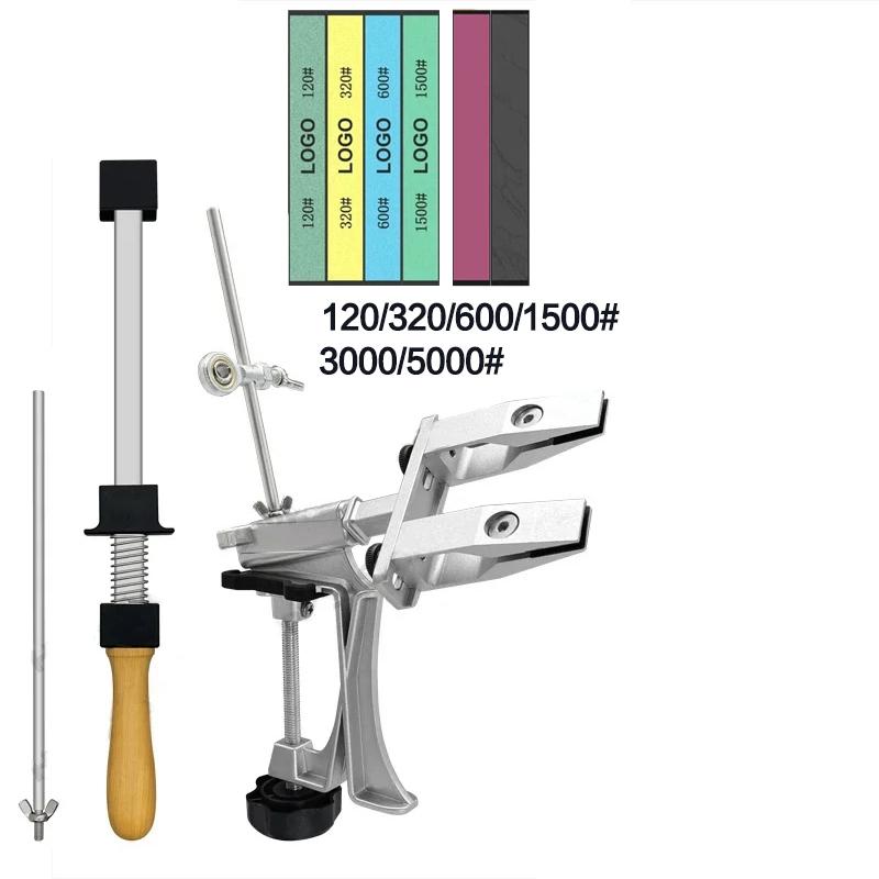 Affilacoltelli Professionale Lega di Alluminio Affilacoltelli ad Angolo Fisso Pietra Diamantata Pietra per Affilare Strumenti da Cucina Macchina Affilatrice Coltelli