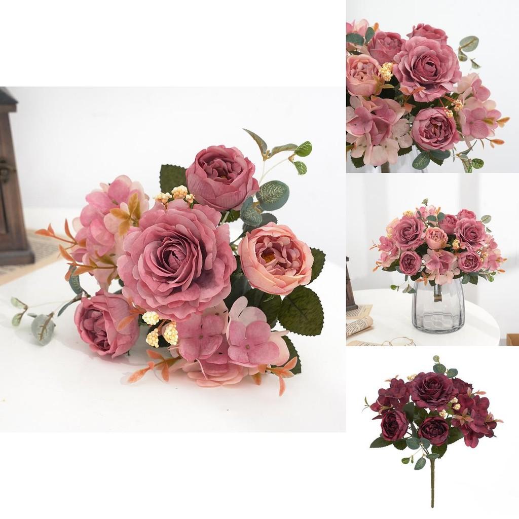 Decorative Fake Flower Bouquet Featuring Peony And Hydrangea For Wedding And Living Room Decor