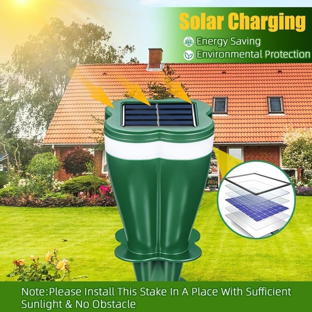 Ultrasonic Solar Powered Mole Repellent Groundhog Deterrent  For Outdoor Garden Lawns Yard