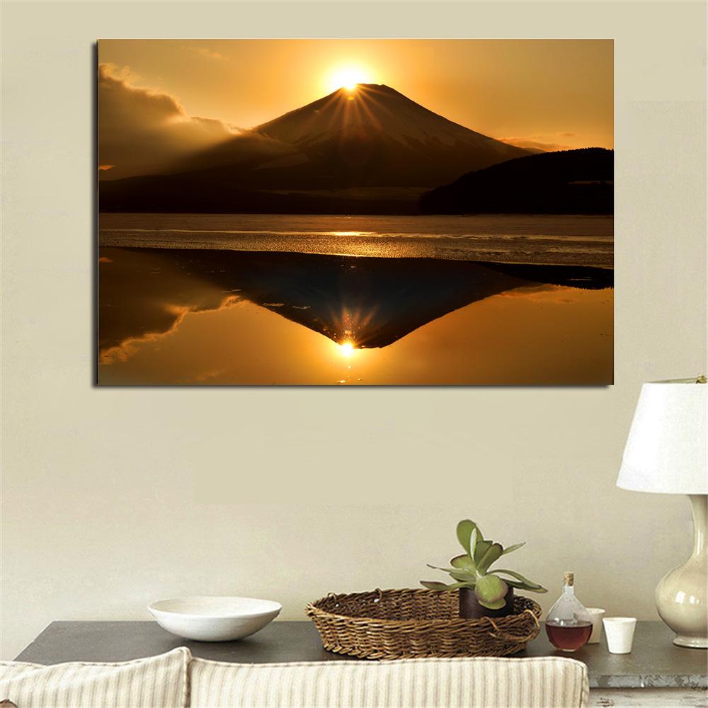 Mount Fuji Fujisan Decorative Painting Oil Painting Scenery Wall Pictures for Living Room Landscape Japan Home Decor Pictures