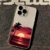Summer Beach Sunset Palm Tree Clear Phone Case For Samsung Galaxy S26 S24 S25 S23 Ultra S22 S21 S20 Plus FE A50 A71 Soft Cover
