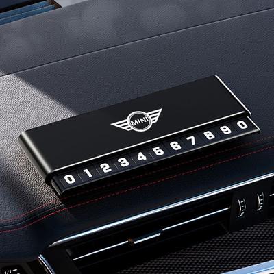 High Quality Alloy Car Temporary Parking Card Phone Number Plate For BMW Mini Cooper R50 R53 R55 R56 R60 R61 F54 F55 F56 F60