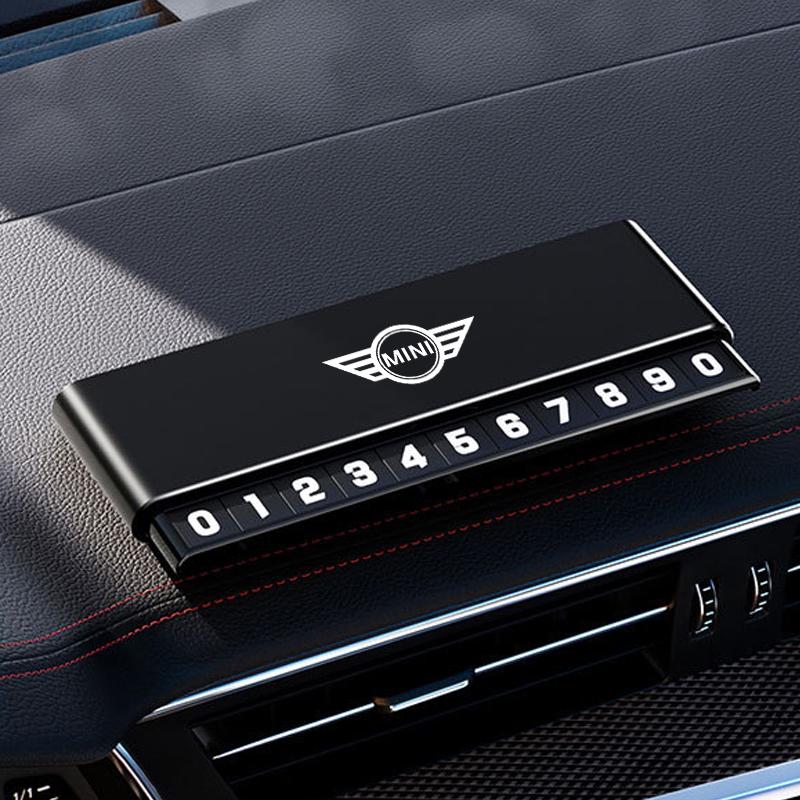 High Quality Alloy Car Temporary Parking Card Phone Number Plate For BMW Mini Cooper R50 R53 R55 R56 R60 R61 F54 F55 F56 F60