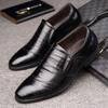 2025 New Designer Leather Shoes for Men Solid Color Fashion Casual Pointed Wedding Shoes Male Spring Autumn Dress Shoe Man