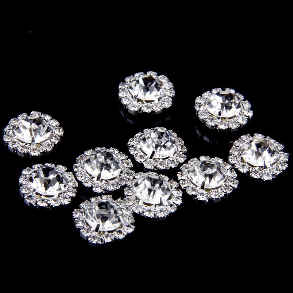 Rhinestone Button Diamond Shape Crystal Pearl Buttons Decorative Alloy Buttons for Bags and Garments