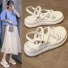 Fashion Sandals Women 2024 New Summer Round Head Ankle Strap Platform Luxury Sandals Casual Non-slip Roman Gladiator Female Ladies Shoes