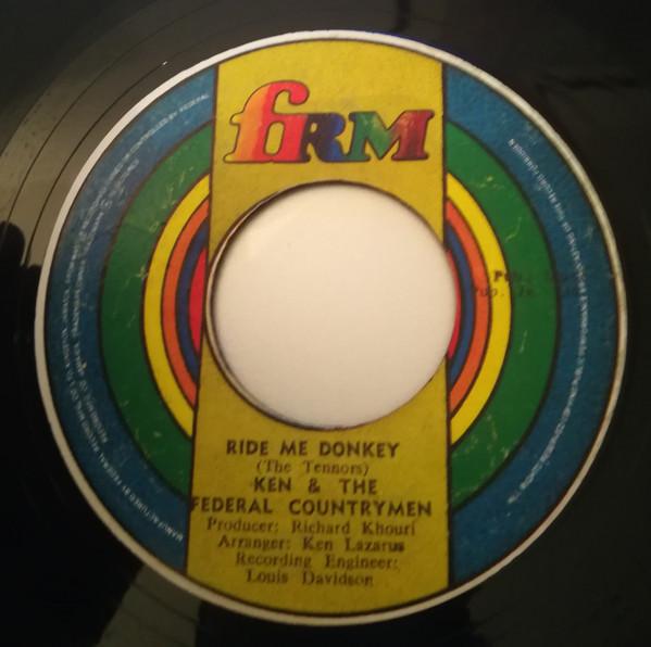 

7inch Record KEN LAZARUS & THE FEDERAL COUNTRYME - Oh Happy Day / Ride Me Donkey NONE FRM 1972 Jamaica Reggae, Ska & Dub Used