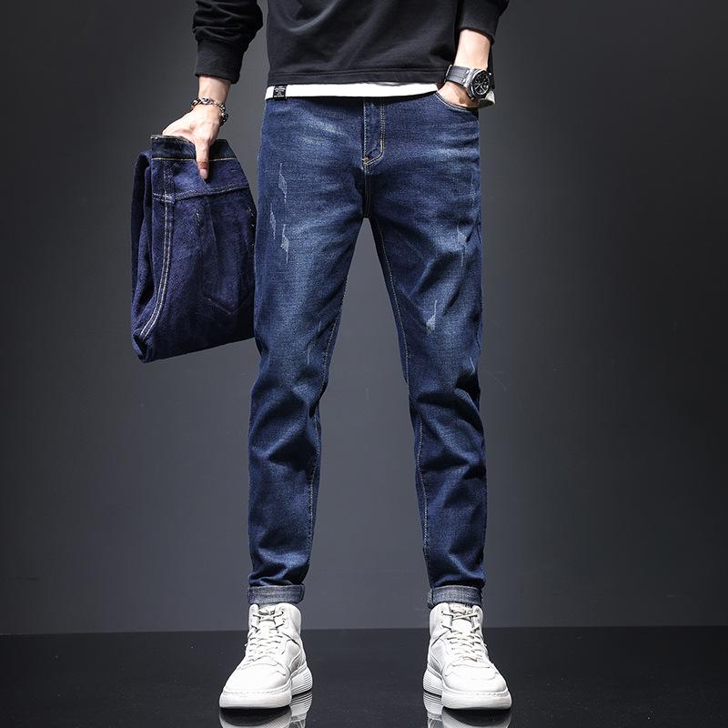 

Весенние мягкие бархатные эластичные мужские джинсы скинни в корейском стиле 28 (waist 21) 100 lbs