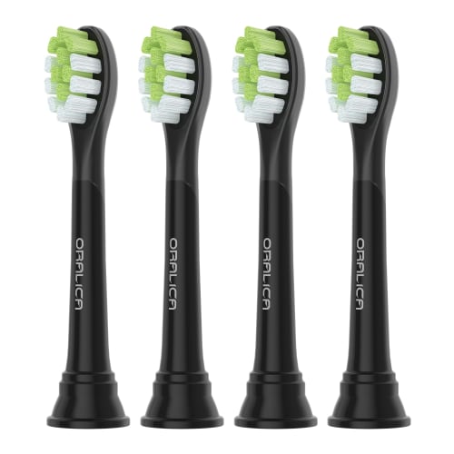 

Oralica Compatible Replacement Brushes for Philips Sonicare Electric Toothbrushes, DiamondClean White Plus, Black, Regular Size, Pack of 4