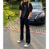 Black Slim Straight Trousers Men's Summer and Autumn American Crotch Pants Cleanfit Cool Quick-drying Slightly Pulled Trousers