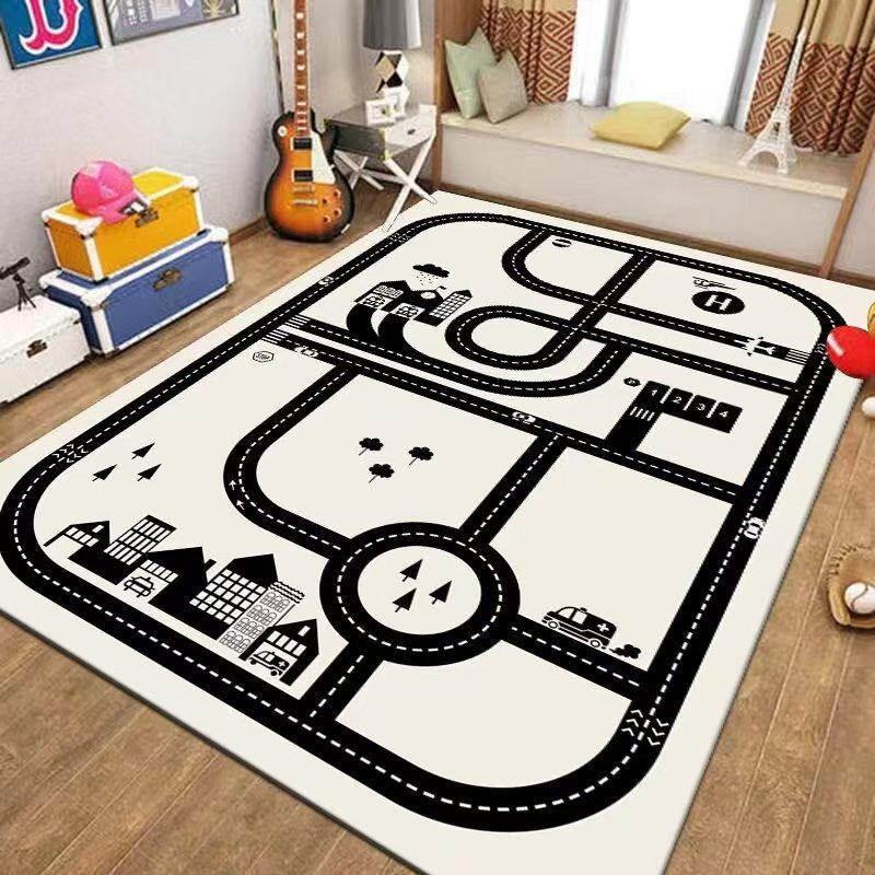 Hopscotch Play Mat for Kids Boys Girls Non-Slip Cartoon Game Carpet Baby Crawling Living Room Floor Childrens Nursery Decor Rug 40X60CM
