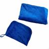 Flannel Trip Blanket Pillow 2 In 1 Set Foldable for Outdoor Black
