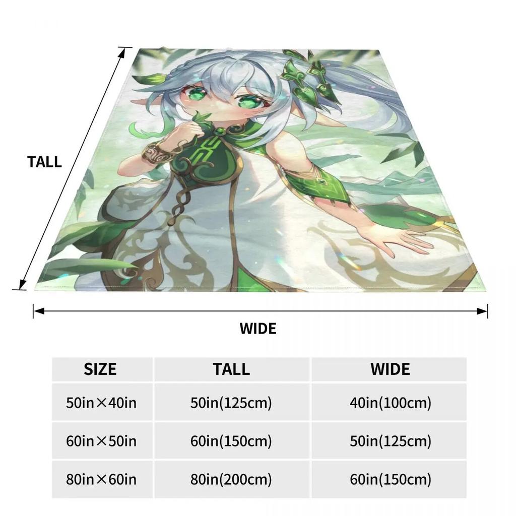 Genshin Impact Nahida Tighnari Nilou Blankets Anime Flannel Throw Blanket Bedding Couch Personalised Ultra-Soft Warm Bedsprea