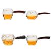 Wooden Handle Hammered Glass Tea Server Set - Borosilicate Gongfu Tea Set with Side Handle. Multiple Options Available.