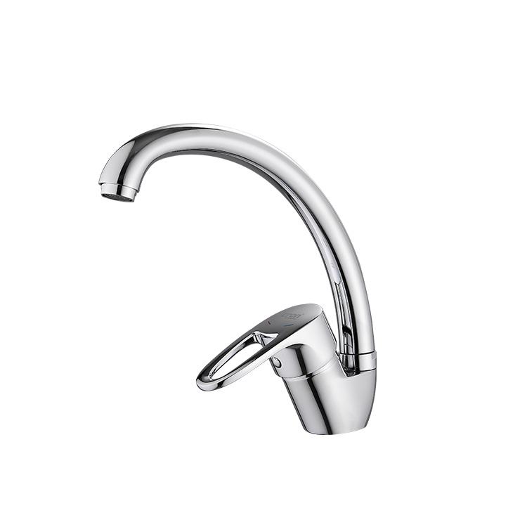 Best Selling Hot and Cold Zinc Alloy Kitchen Basin Faucet Big Bend Mixed Water Wash Faucet (as the picture,Chrome)