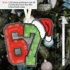 Trendy Number 67 Ornament,Red Green Classic Color Hanging Decoration,Funny Hanging Decor for Xmas Tree– Perfect Gift for Gen Z, Friends, Besties, Bro