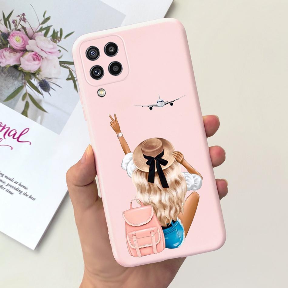 Für Samsung Galaxy M22 F22 Hülle Samsung M22 F22 4G SM-M225F E225F Mode Mond Design Weiches Silikon Schutzhülle Handyhüllen