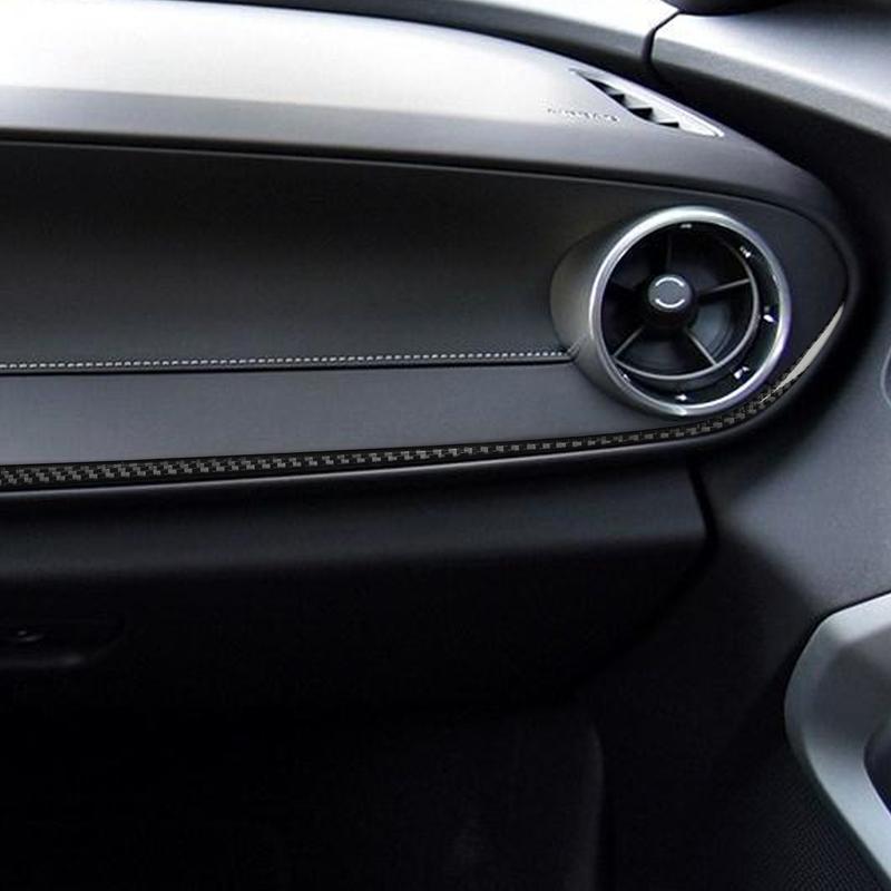 Real Carbon Fiber Car Accessories Passenger Dashboard Decorative Trim Cover Soft Sticker For Chevrolet Camaro 6th Gen 2016-2025