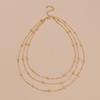 Minimalist, Gold Bead Multi-layer Chain Metal Adjustable Ladies Personality Stacked Necklace