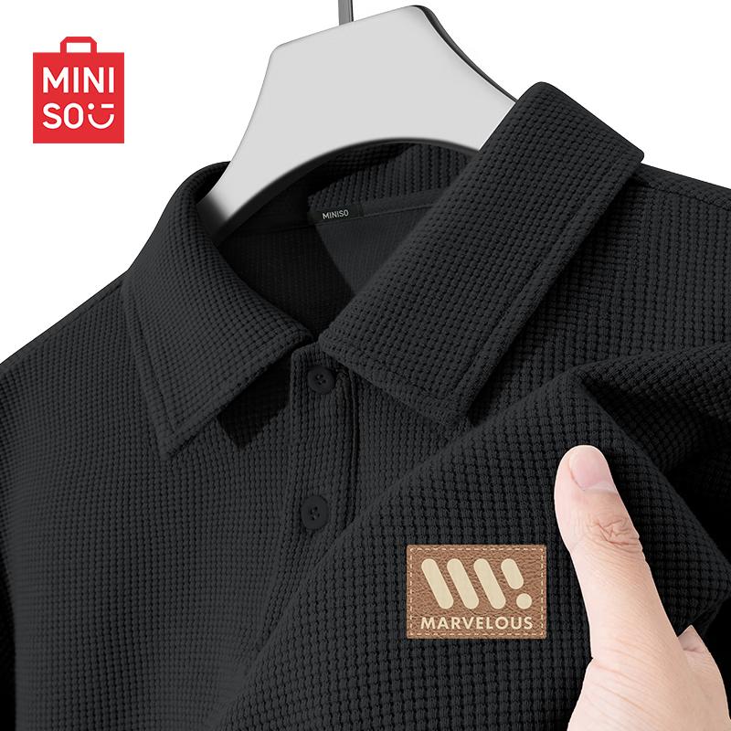 MINISO Men's Waffle Knit Polo Shirt