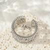 Ins Geometric Full Diamond Japanese and Korean Style Ring Female Small Fresh and Sweet Inlaid Zircon Advanced Sense Opening Adjustment Ring