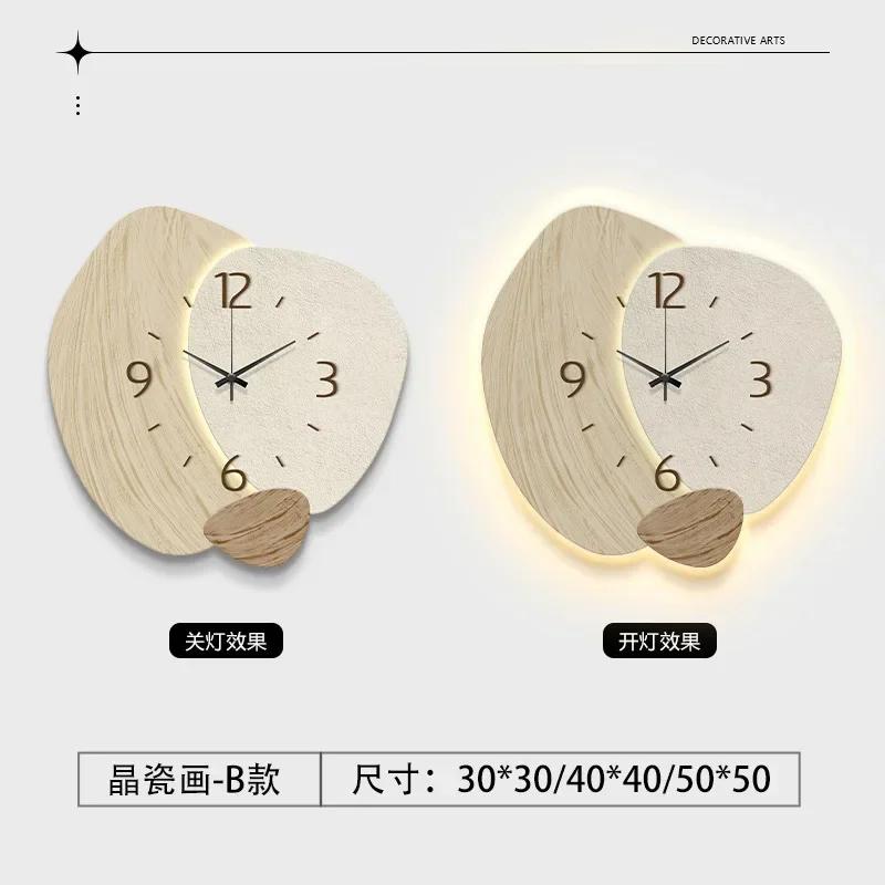Living Room Clock Wall Clock High-end Atmospheric Clock Hanging Wall Hot Selling Machinery Fashion Cream Wind Creative