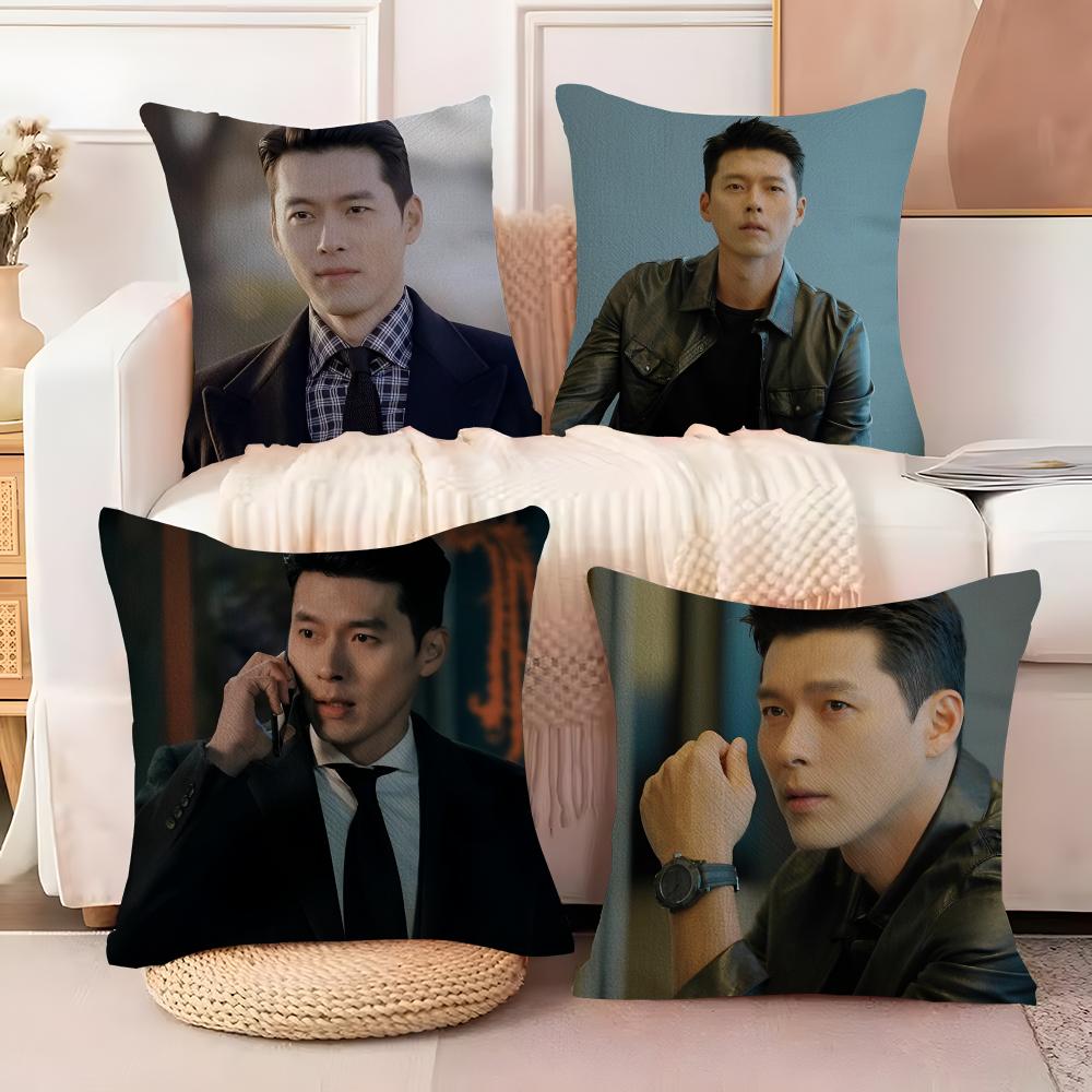 Hyun Bin Cushion Cover Soft Plush Fabric DoubleSided Printed Sofa Cushion Cover for All Seasons Home Decor Gift