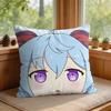Ganyu Cute Genshin Impact Cushion Cover Square Short Plush Pillow Case Living Room Sofa Home Decor Funda X